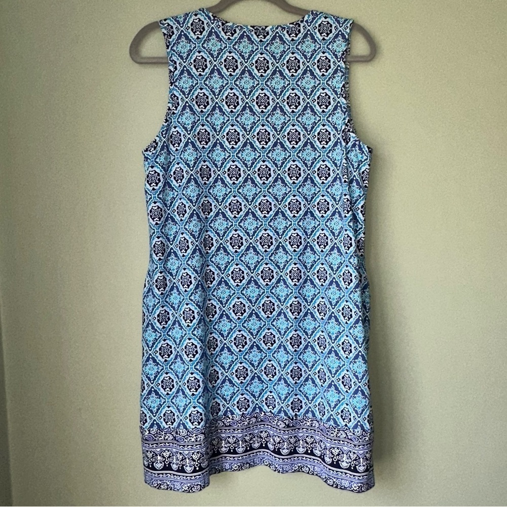 Tommy Bahama Tika Tiles Split-Neck Swim Dress Pop Over Pockets Beach Vacation M - Picture 5 of 9